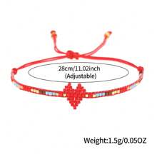 1PC 2024 Vòng tay trái tim 2024 Phụ nữ Bohemian Bileklik Vòng tay Trang sức Quà tặng cho cặp đôi - Nhiều màu - Xem 8