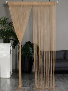 1pc Encrypted Line Curtain For Bedroom Doorway, Living Room Divider With Tassel Decoration For Storefront Window