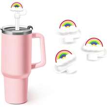 1 Miếng 4pcs Silicone Hình đám Mây Rơm rạ Bộ , Bao gồm Phổ biến nhất Rơm rạ Mũ lưỡi trai , Silicone Chống bụi Phích cắm , Ly Rơm rạ Phích cắm , Mây & Cầu vồng & Gấu & Thiết kế hoa - Nhiều màu - Xem 3