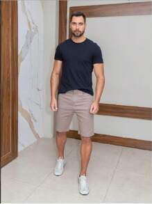 Men Denim Shorts - Màu nâu  Mocha - Xem 1