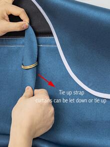 1入組貼式home密閉門用遮光簾,私隱保護、防熱隔熱、適用於露台、法式門、前門、側光簾捆扎式遮陽罩,易於安裝 - 藏蓝色 - 查看 8