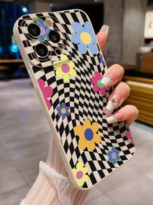 1入格子花紋通用手機殼,適用於iphone、三星、小米/紅米、oppo/realme、vivo、infinix - 白色 - 查看 3