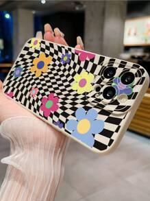 1入格子花紋通用手機殼,適用於iphone、三星、小米/紅米、oppo/realme、vivo、infinix - 白色 - 查看 2