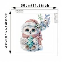 1入組貓頭鷹鑽石繪畫套裝,5d特殊形狀鑽石藝術,適合初學者,水晶鑲嵌鑽石繪畫家居裝飾禮物30*30cm - 彩色 - 查看 2