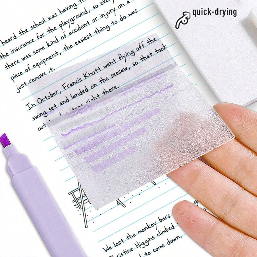 50 Hojas/este Bloc Adhesivo Transparente Para Notas De Estudiantes, Etiquetas Adhesivas De Marcador Pegajosas, Etiquetas De Perspectiva Para Uso De Oficina - transparente - Ver 1