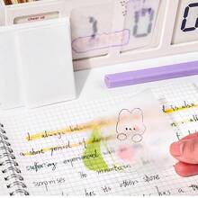 50 Hojas/este Bloc Adhesivo Transparente Para Notas De Estudiantes, Etiquetas Adhesivas De Marcador Pegajosas, Etiquetas De Perspectiva Para Uso De Oficina - transparente - Ver 4