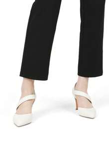 Women's High Heels Pumps Dress Closed Pointed Toe Comfortable D'Orsay Pumps Shoes For Work Office Wedding Dancing - trắng - Xem 6