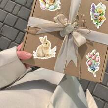 50入組復活節兔子彩蛋貼紙,可愛的復活節假日貼紙,適用於水瓶、筆記本電腦、手機、剪貼簿、日誌等diy手工藝品 - 彩色 - 查看 6