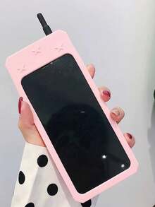 Fashionable Creative Pink 3d Cute Mobile Phone Protective Case With Silicone Material Compatible With Apple Iphone - Pink - View 3