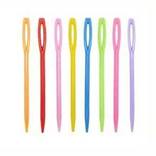 6入組創意髮辮工具,彩色繩編織針,寬孔縫紉針,適用於髮型造型 - 顏色隨機 - 查看 1