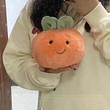 1 件柿子形毛绒娃娃，可爱表情靠垫，节日装饰，节日礼物 - 彩色 - 查看 2