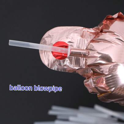 10pcs/Pack Balloon Accessories 8cm/13cm/15cm Inflation Straw Aluminum Foil Balloon Clear Plastic Tube Straw,Christmas