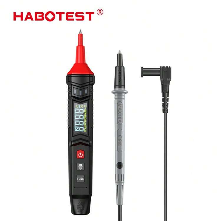 HABOTEST HT121 Loại Bút Đồng hồ vạn năng kỹ thuật số Máy kiểm tra điện áp DC/AC 600V True RMS 4000 Đếm Vôn kế NCV Phát hiện trình tự pha và dây trực tiếp - màu đen - Xem 2