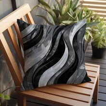 1 Stück 45 x 45 cm / 50 x 50 cm / 40 x 40 cm speziell gestalteter grau-schwarzer gestreifter Marmoroptik Kissenbezug [Kissenfüllung nicht inklusive], aus Polyester, geeignet für den täglichen Gebrauch, Heimdekoration, Wohnzimmer, Schlafzimmer, Sofa, künstlerisch, modernes Design, Atmosphäre