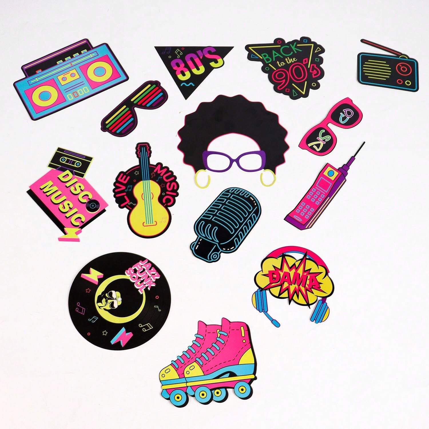 18 Pièces. Coloré Fête Accessoires Photomaton Sur Bâtonnets