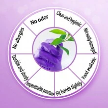 50pcs/100pcs一次性丁腈手套紫色加厚手套食品接触手套家政餐饮行业防水耐磨手套耐油染发纹身手套