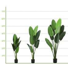 4FT Artificial Bird Of Paradise Plant,Fake Banana Leaf Plant For Indoors And Outdoors,Tropical Palm Tree With 7 Trunks In Pot,Perfect Faux Plant For Home Indoor Outdoor Office Modern Decor - 綠色 - 查看 6