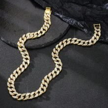 男士鑽石水滴唇吊墜項鍊,朋克和嘻哈風格,適用於珠寶禮物和聚會 - 彩色 - 查看 15