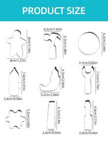 不鏽鋼復活節、恐龍、工具箱、蝴蝶、餅乾模具,12入組不鏽鋼餅乾切模具,手動壓餅模具,水果切割模具,餃子模具,diy廚房工具 - 餅乾模具套裝 - 查看 11