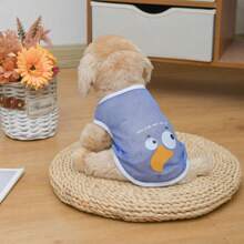 Ropa De Perro Chaleco De Malla Para Primavera Y Verano, Fresco Y Transpirable, Estampado De Caricaturas, Adecuada Para Bichón, Golden Retriever, Corgi, Etc., Xs-6xl