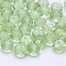 65 顆/包 10 毫米淺綠色透明扁平水晶玻璃珠適合 Diy 女士首飾製作 - 薄荷綠 - 查看 8