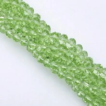 65 顆/包 10 毫米淺綠色透明扁平水晶玻璃珠適合 Diy 女士首飾製作 - 薄荷綠 - 查看 3