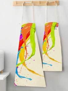 1 Miếng Ink Splash Mô hình Tạp dề nấu ăn Đối với Nhà  Phòng bếp Sử dụng - Đen và trắng - Xem 3