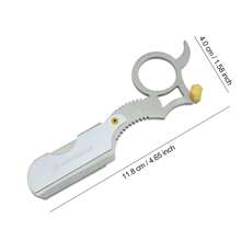 Univinlions 1 Piece Straight Sharp Barber Razor +5 Dual Edge Blades Shaver Beard Face Underarm Body Shaving Black Gold Silver - Multicolor - View 9