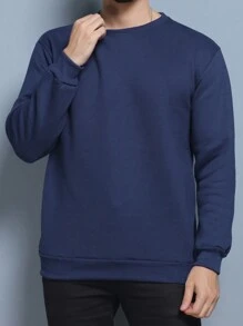 Men Sweatshirts - Navy Blue - View 1