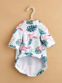 1件夏威夷印花可爱宠物T恤，适合猫咪和小型犬 - 彩色 - 查看 5