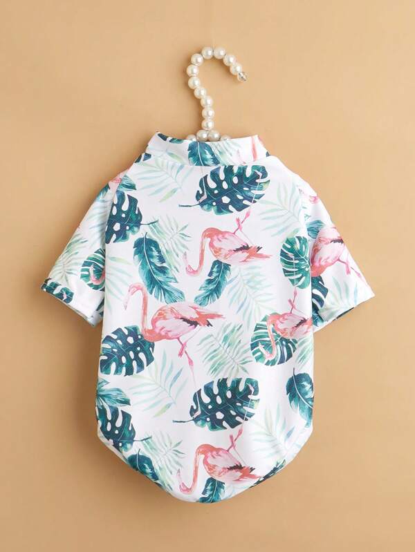 1pc Cute Hawaiian Print T-Shirt Clothing For Pets, Fits Cats & Small Dogs Such As Teddy