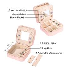Món quà Đối với phụ nữ Cô gái tuổi teen , Nhỏ bé Đồ trang sức Loại vỏ Tổ chức đồ trang sức Hộp đồ trang sức Quà sinh nhật NỮ Mẹ Bạn Nữ Chị Phù dâu Cô ấy Cô gái Món quà , Những điều cần thiết khi đi du lịch - Hồng - Xem 4
