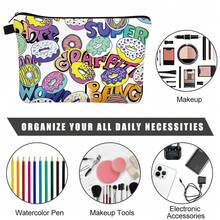 Cosmetic Bag For Women,Small Makeup Pouch Travel Bags For Toiletries Organizer Pouches With Zipper Stylish Waterproof Makeup Bags Printed Pattern - Multicolor - View 3