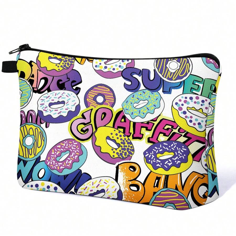 Cosmetic Bag For Women,Small Makeup Pouch Travel Bags For Toiletries Organizer Pouches With Zipper Stylish Waterproof Makeup Bags Printed Pattern - Multicolor - View 1