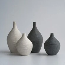 Moderner & minimalistischer japanischer weißer Porzellan Blumenvase mit Spiraldesign für Zuhause, Büro & Hochzeitsdekoration, Geschenke, Geburtstag, Abschluss, Heimdekoration, Raumdekoration, Glasvase - Weiss - Übersicht 3