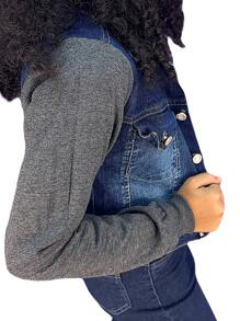 Teen Girls Denim Jackets & Coats - Xanh đậm - Xem 3
