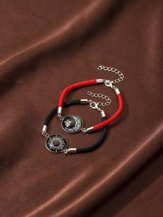 1pc/2pcs/Set Personalized Luminous Moon & Sun Couples Bracelet, Suitable As Gift From Men To Girlfriend[Please Note That There Is A Separate For The Moon, Stars, Or Sun]