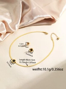 3pcs/Set Vintage Fashion Jewelry Set With Stainless Steel 18k Gold Plated Roman Disc Pendant Decorated Stud Earrings And Necklace - Yellow Gold - View 16