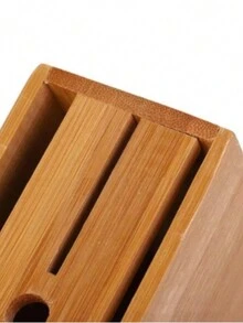 Organizador de Facas de Bambu Anti Fungos Suporte Para Tesouras Faqueiro de Bancada Cozinha Cepo Para Cozinha Original - CLINK - Bambu - Visão 9