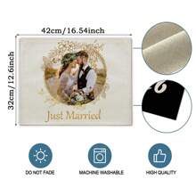 1pc Diy Customized Printed Placemat, Create Your Own Romantic Design For Wedding Or Anniversary Gift