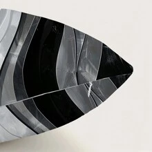 1 Stück 45 x 45 cm / 50 x 50 cm / 40 x 40 cm speziell gestalteter grau-schwarzer gestreifter Marmoroptik Kissenbezug [Kissenfüllung nicht inklusive], aus Polyester, geeignet für den täglichen Gebrauch, Heimdekoration, Wohnzimmer, Schlafzimmer, Sofa, künstlerisch, modernes Design, Atmosphäre