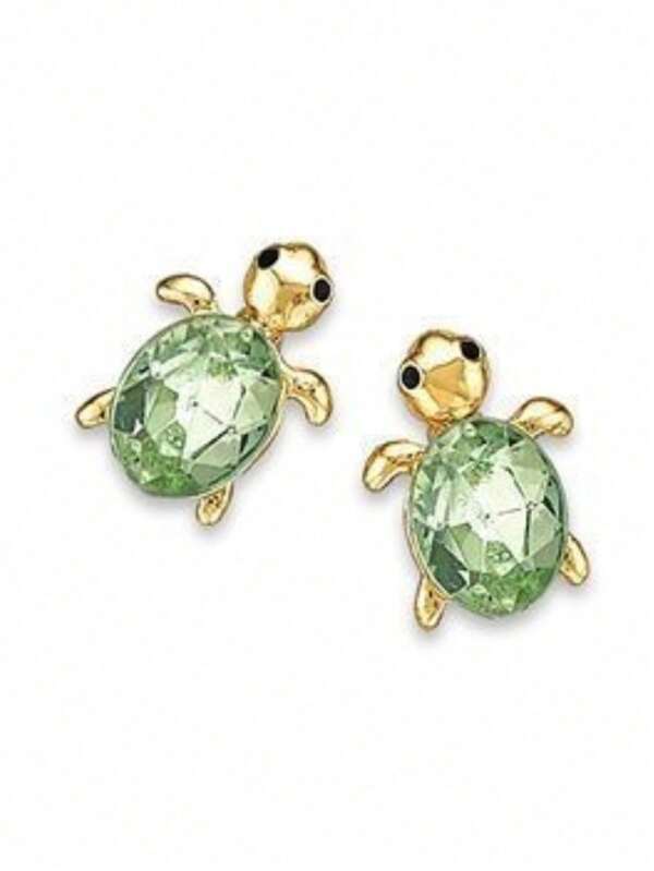 1 Pair Of Fashionable And Cute Green Earrings For Banquet Exquisite And Unique Turtle Earrings For Women's Date Parties Princesses Brides Weddings Engagements Jewelry Accessories Decorations Valentine's Day Gifts