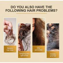 Purc有機植物精華極修護髮膜,對抗脫髮,含膠原蛋白和角蛋白,可直髮,修護乾燥和受損髮絲,令髮絲柔軟順滑 - 薑色 - 查看 9