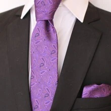 1套麻花紋織造的聚酯結紮帶，設有波斯花紋設計，是男士正式商務穿著配件，派對禮物 - 套裝 - 查看 8