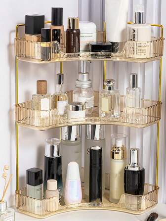DEFINICE 1pc Corner Bathroom Countertop Organizer, Fits 90° Corner,Trays For Bathroom Counter/Kitchen Spice Rack/Makeup Organizer/Perfume Tray,For Holiday Beach, Bathroom Collection, Bedroom Collection, Large Capacity