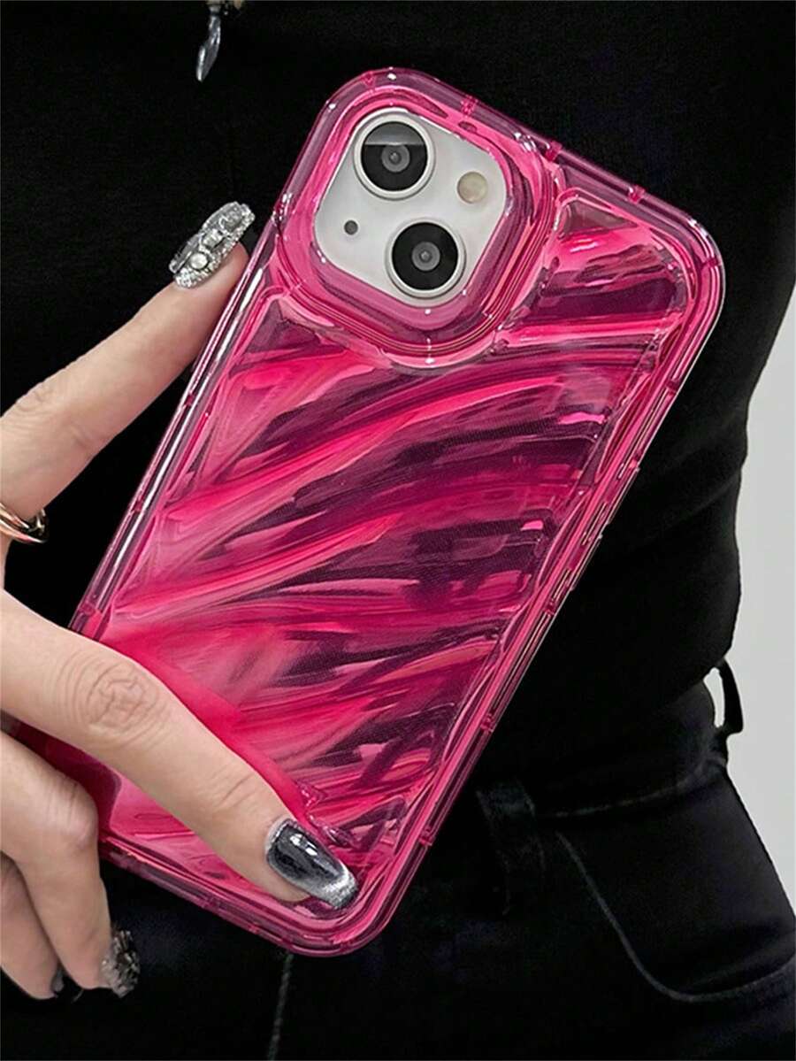 Ins風實色手機殼兼容 iPhone 15 11 14 13 12 Pro Xs Max XR X 7 8 6 Plus ，時尚多彩防摔手機殼，防震防摔保護手機背殼 - 紅色 - 查看 1