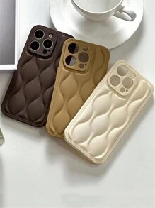 經典復古外殼，適用於iPhone 15 11 14 13 12 Pro Xs Max簡約純色柔軟TPU手機套，手機殼防震保護後蓋 - 卡其色 - 查看 9