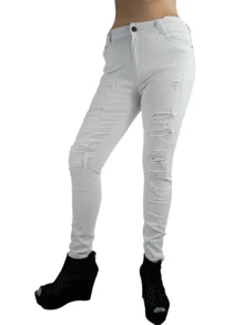 Pantalón Blanco Stretch para mujer - Blanco - Ver 2