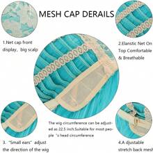 Pelucas Para Cosplay De Hombres, Conjunto De Pelucas Anime, Recortadas Y De Varios Colores Para Cosplay - Celeste - Ver 4