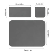 3pcs/Set Solid Color Silicone Diatomite Splash-Proof Pad For Home Kitchen, Coffee Machine, With Velvet & Rubber Material, Large Pad+Single Cup Pad+Double Cup Pad, 40*50cm+14*14cm+14*30cm - Khaki - View 2